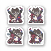 Chasca Genshin Impact 4er Stickerbogen Aufkleber (Vorderseite)