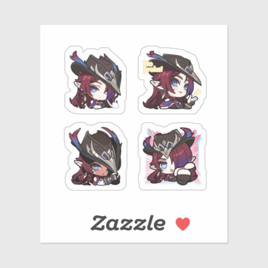 Chasca Genshin Impact 4er Stickerbogen Aufkleber (Blatt)