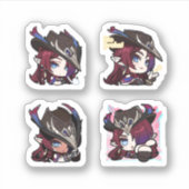 Chasca Genshin Impact 4er Stickerbogen Aufkleber (Vorderseite)