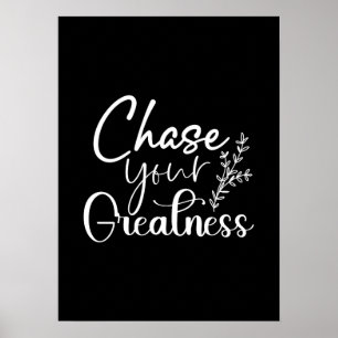 Chase Greatness - Gym Hustle Success Motivierend Poster