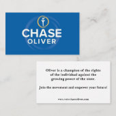 Chase Oliver für Präsident Calling Car Telefonnummerkarte (Vorne/Hinten)