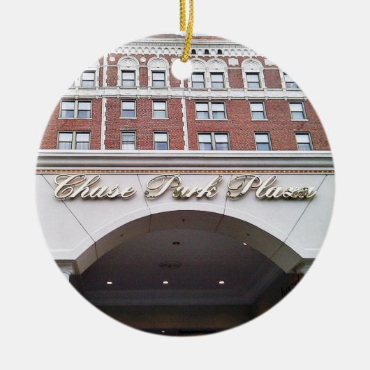 Chase Park Plaza, St. Louis, Weihnachtsschmuck, Keramik Ornament (Vorne)