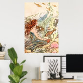 Chase Rainbows Swim mit Mermaids, Ride Unicorns Poster (Heimbüro)