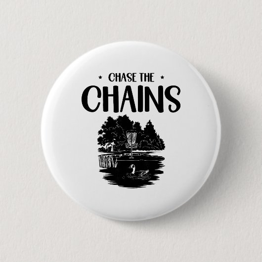 Chase The Chains Disc Golf Frisbee Kunst  Button (Vorderseite)
