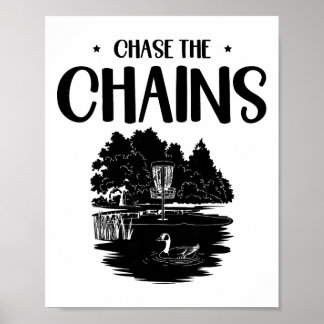 Chase The Chains Disc Golf Frisbee Kunst  Poster