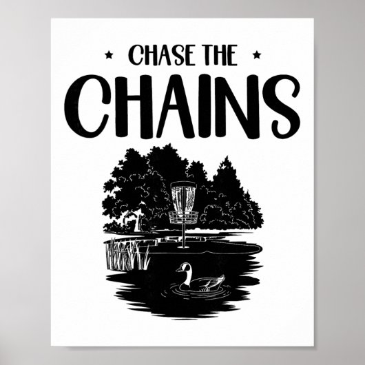 Chase The Chains Disc Golf Frisbee Kunst Poster (Vorne)