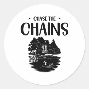 Chase The Chains Disc Golf Frisbee Kunst  Runder Aufkleber