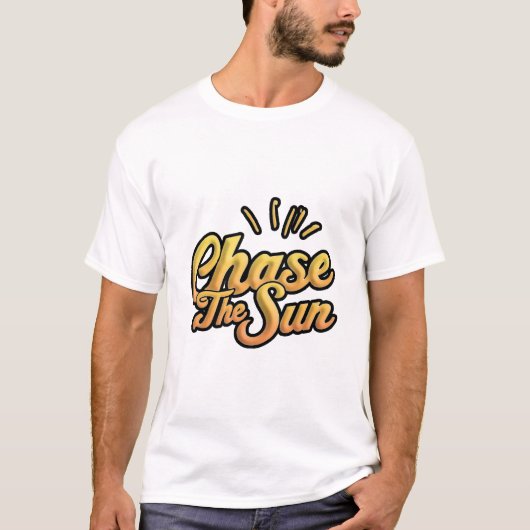 Chase the Sun - Retro Minimales Summer Adventure T T-Shirt (Vorderseite)