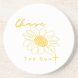 "Chase the Sun" Sonnenblumen-Stein-Getränkeunterse Getränkeuntersetzer