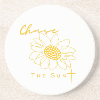 "Chase the Sun" Sunflower Stone Coaster Getränkeuntersetzer