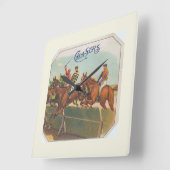 Chasers Vintages Pferderennen Quadratische Wanduhr (Winkel)