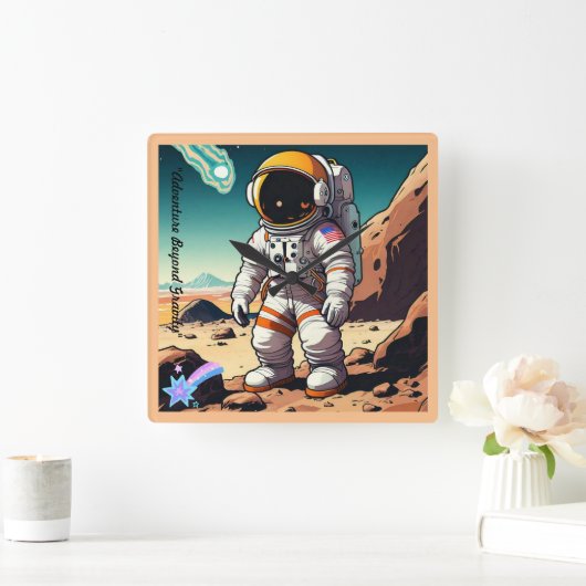 "Chasing Celestial Dreams" Quadratische Wanduhr (Zuhause)