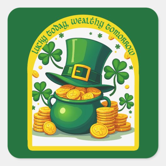 Chasing Luck Catching Cash - Autocolante Quadratischer Aufkleber (Vorderseite)