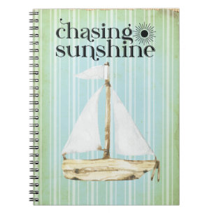 Chasing Sunshine Sailboat Notizblock