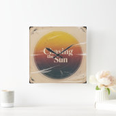 Chasing The Sun Quadratische Wanduhr (Zuhause)