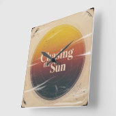 Chasing The Sun Quadratische Wanduhr (Winkel)