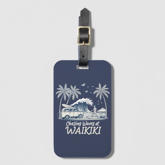 Chasing Waves at Waikiki Gepäckanhänger (Vorderseite Vertikal)