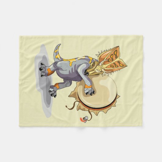 Chasmosaurus Tancing A Shaman Ritual Fleecedecke (Vorderseite (Horizontal))