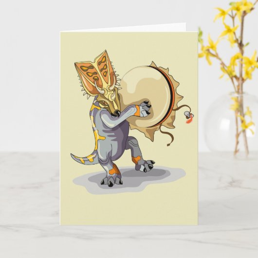 Chasmosaurus Tancing A Shaman Ritual Karte (Gelbe Blume)