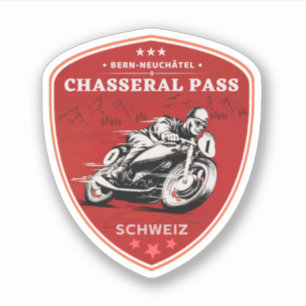 Chasseral Pass - Schweizer Alpen - Motorrad-Tour Aufkleber