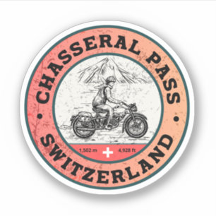 Chasseral Pass - Schweizer Alpen - Motorrad-Tour Aufkleber