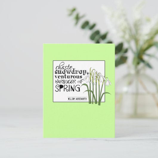 Chaste Snowdrop Postkarte (Stehend Vorderseite)