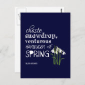 Chaste Snowdrop, Venturous Vorbote des Frühlings Postkarte (Vorne/Hinten)
