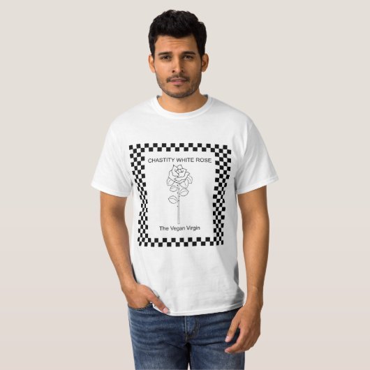 Chastity Rose Vegane Jungfrau + Chandler's Ehrlich T-Shirt (Vorne ganz)