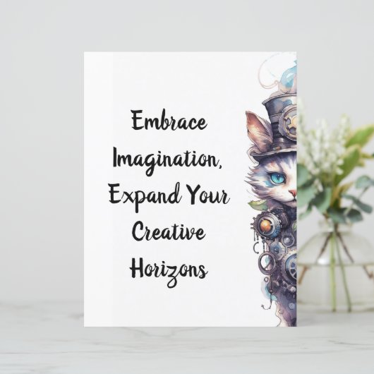 Chat 1 Kitten und top hat Aquarell (Stehend Vorderseite)