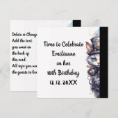 Chat 1 Kitten und top hat Aquarell Einladung (Vorne/Hinten)