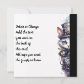 Chat 1 Kitten und top hat Aquarell Einladung (Rückseite)