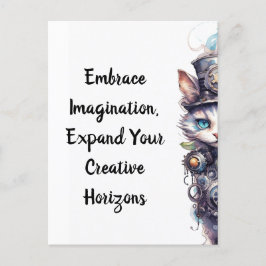 Chat 1 Kitten und top hat Aquarell Postkarte