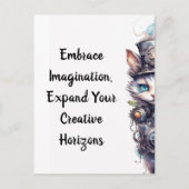 Chat 1 Kitten und top hat Aquarell Postkarte (Vorderseite)