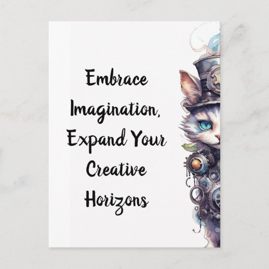 Chat 1 Kitten und top hat Aquarell Postkarte (Vorderseite)