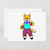 Chat als Skater mit Inline-Skaten Postkarte (Vorne/Hinten)