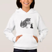 Chat am Schach mit Schachstück Bishop Hoodie (Vorderseite)