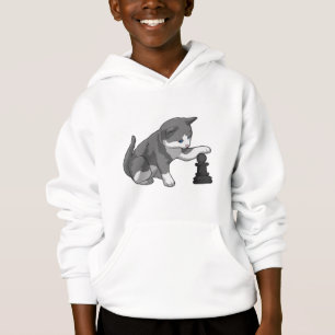 Chat am Schach mit Schachstück Bishop Hoodie