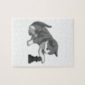 Chat am Schach mit Schachstück Bishop Puzzle (Horizontal)