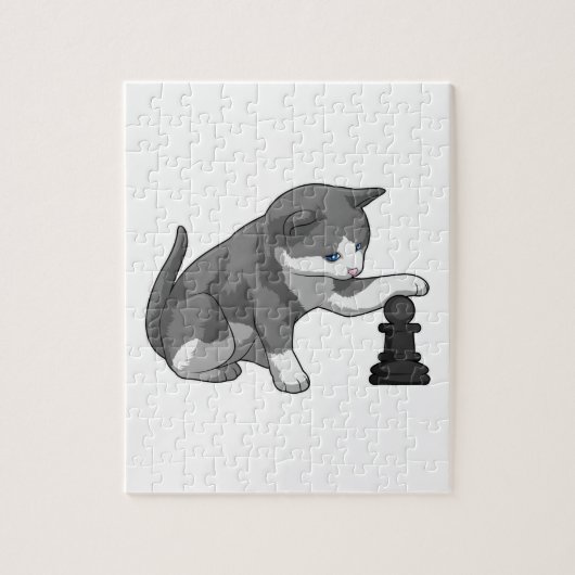 Chat am Schach mit Schachstück Bishop Puzzle (Vertikal)