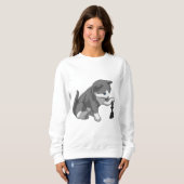 Chat am Schach mit Schachstück Bishop Sweatshirt (Vorne ganz)