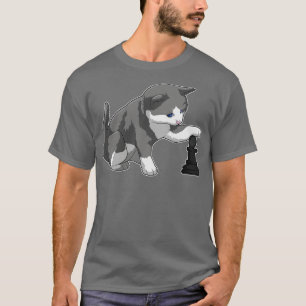Chat am Schach mit Schachstück Bishop T-Shirt