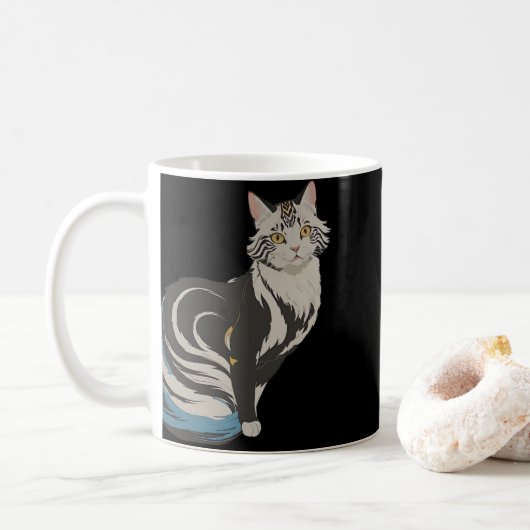 Chat Anime Style Niedlich Kaffeetasse (Mit Donut)