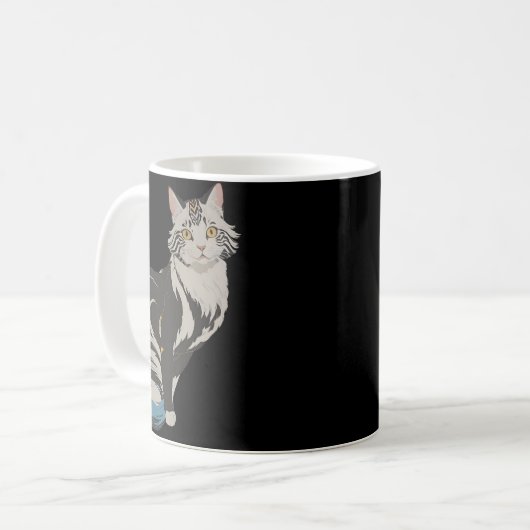 Chat Anime Style Niedlich Kaffeetasse (Vorderseite Links)