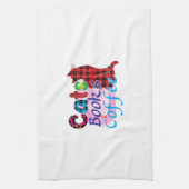 Chat Art Cats Books Coffee_2 Geschirrtuch (Vertikal)