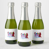 Chat Art Cats Books Coffee_2 Schaumweinetikett (Flaschen)