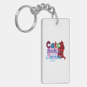 Chat Art Cats Books Coffee_2 Schlüsselanhänger (Vorderseite links)