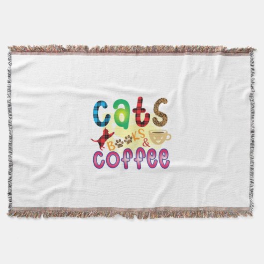 Chat Art Cats Bücher Kaffee Decke (Vorderseite)