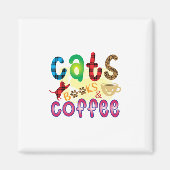 Chat Art Cats Bücher Kaffee Magnet (Vorne)