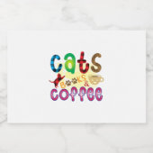Chat Art Cats Bücher Kaffee Schaumweinetikett (Einzelnes Label)