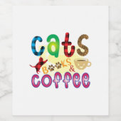 Chat Art Cats Bücher Kaffee Weinetikett (Einzelnes Label)